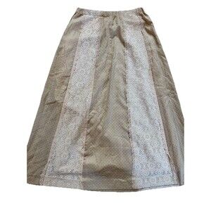 VTG 60s 70s TUMBLEWEEDS  Gold Maxi Skirt Prairie Cottage Core Boho Lace Small